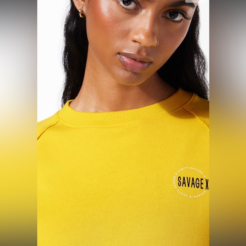 Savage x Fenty Essential Terry Scope Logo Raglan Sweatshirt - Picture 3 of 10